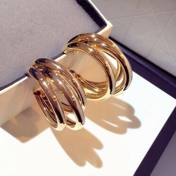 New 18k gold/White gold plated Earrings - Picture 11 of 13